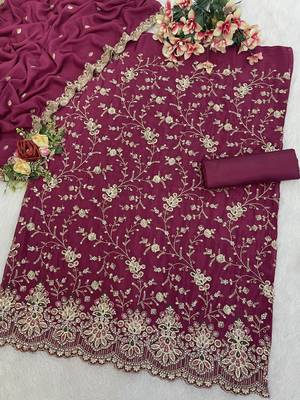 Maroon embroderied silk salwar suit 2