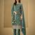 Teal green embroderied silk salwar suit