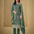 Teal green embroderied silk salwar suit