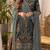 Navy blue embroderied silk palazzo suit