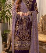 Wine embroderied silk palazzo suit