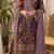 Wine embroderied silk palazzo suit
