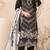 Black embroderied cotton semi-stitched salwar suit