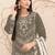 Olive embroderied cotton salwar suit