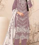 Pink embroderied cotton salwar suit