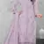 Lavender embroderied cotton semi-stitched salwar suit