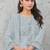 Light-aquablue embroderied cotton salwar suit