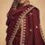 Maroon embroderied silk semi-stitched plazzo suit