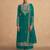 Mint green embroderied silk palazzo suit