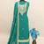 Mint green embroderied silk palazzo suit