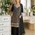 Black embroderied faux georgette palazzo suit