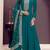 Dark green embroderied silk anarkali suit