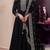 Black embroderied silk anarkali suit
