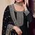Black embroderied silk anarkali suit