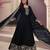 Black embroderied silk anarkali suit