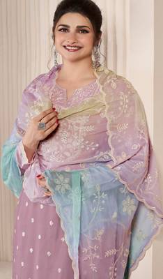 Lavendar embroderied silk salwar suit 3