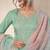 Mint green embroderied silk salwar suit