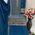 Blue premium embroidered chinon semi stitched salwar suit