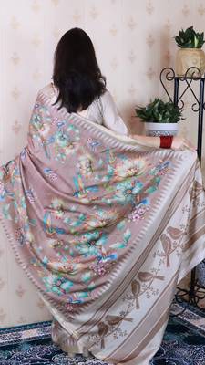 soft tussar silk blend nature printed zari woven saree 2