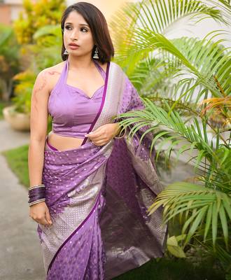 banarasi satin silk blend zari woven saree 2