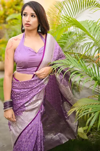 banarasi satin silk blend zari woven saree
