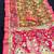 Pink printed with weaving border soft dola Art silk saree  with unstitched blouse