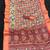 Peach printed with weaving border  soft dola Art silk saree  with unstitched blouse