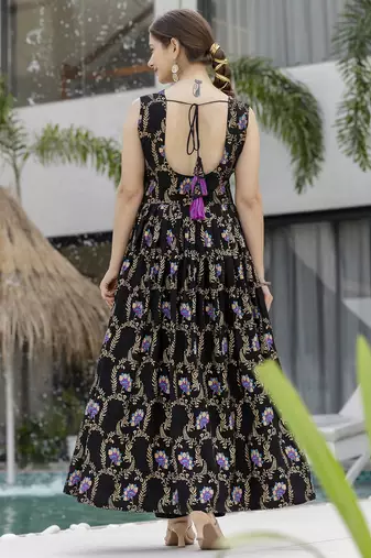 Women's  Printed Muslin Flared Kurta Pant and Dupatta Set