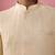 Vastramay men's beige jacquard indo-western kurta with cream trousers - wedding set