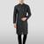 Vastramay men's black embroidered kurta with black pyjama - beaded wedding set