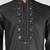 Vastramay men's black embroidered kurta with black pyjama - beaded wedding set