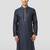 Vastramay men's navy blue nike cotton kurta - thread embroidered wedding summer