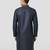 Vastramay men's navy blue nike cotton kurta - thread embroidered wedding summer