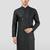 Vastramay men's black zudio emboss silk kurta - bead mirror embroidered wedding ethnic