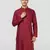 maroon nike cotton kurta - thread embroidered wedding summer ethnic