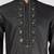 Vastramay men's black embroidered kurta with cream pyjama - beaded wedding set