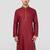 Vastramay men's maroon nike cotton kurta - thread embroidered wedding summer ethnic