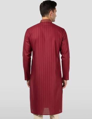 maroon nike cotton kurta - thread embroidered wedding summer ethnic 4