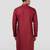 Vastramay men's maroon nike cotton kurta - thread embroidered wedding summer ethnic