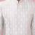 Vastramay men's grey jacquard indo-western kurta with cream trousers - modern ethnic set