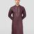 Vastramay men's wine zudio emboss silk kurta - bead mirror embroidered wedding ethnic