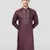 wine zudio emboss silk kurta - bead mirror embroidered wedding ethnic