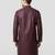 Vastramay men's wine zudio emboss silk kurta - bead mirror embroidered wedding ethnic