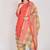 Peach cotton blend printed ready to wear patiala salwar suit