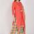 Peach cotton blend printed ready to wear patiala salwar suit