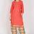 Peach cotton blend printed ready to wear patiala salwar suit