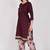 Wine cotton blend printed ready to wear patiala salwar suit
