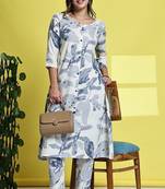 Women's cotton jaipuri printed kurta with pant