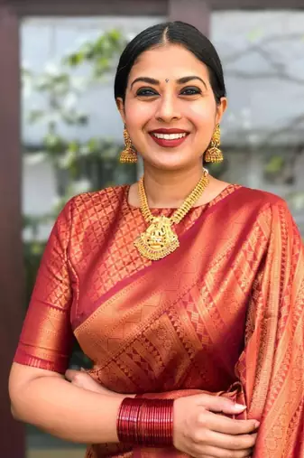 Rust Color Copper Zari Weaving Banarasi Art Silk saree