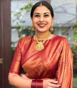 Rust Color Copper Zari Weaving Banarasi Art Silk saree